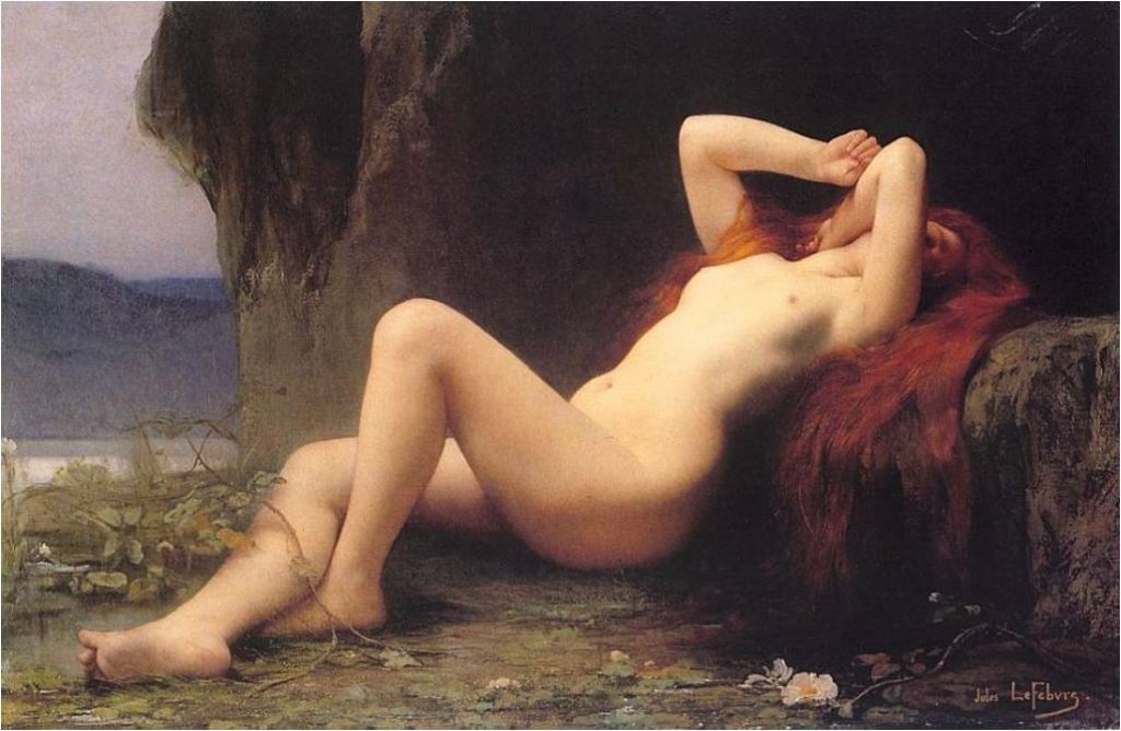 Jules Lefèbvre, Marie-Madeleine, 1876, huile sur toile, 71 x 113 cm, Saint Pétersbourg, Ermitage.